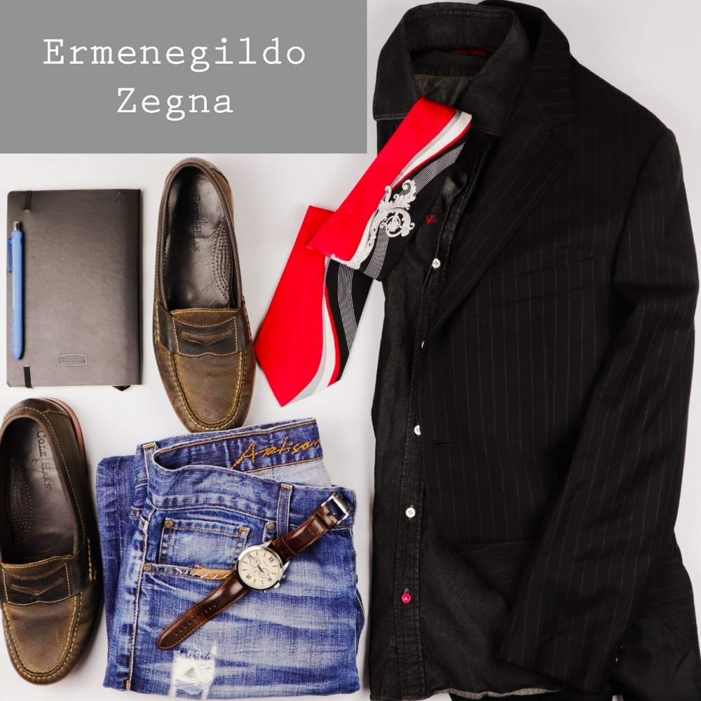 Ermenegildo Zegna Trofeo Wool Pinstripe Blazer